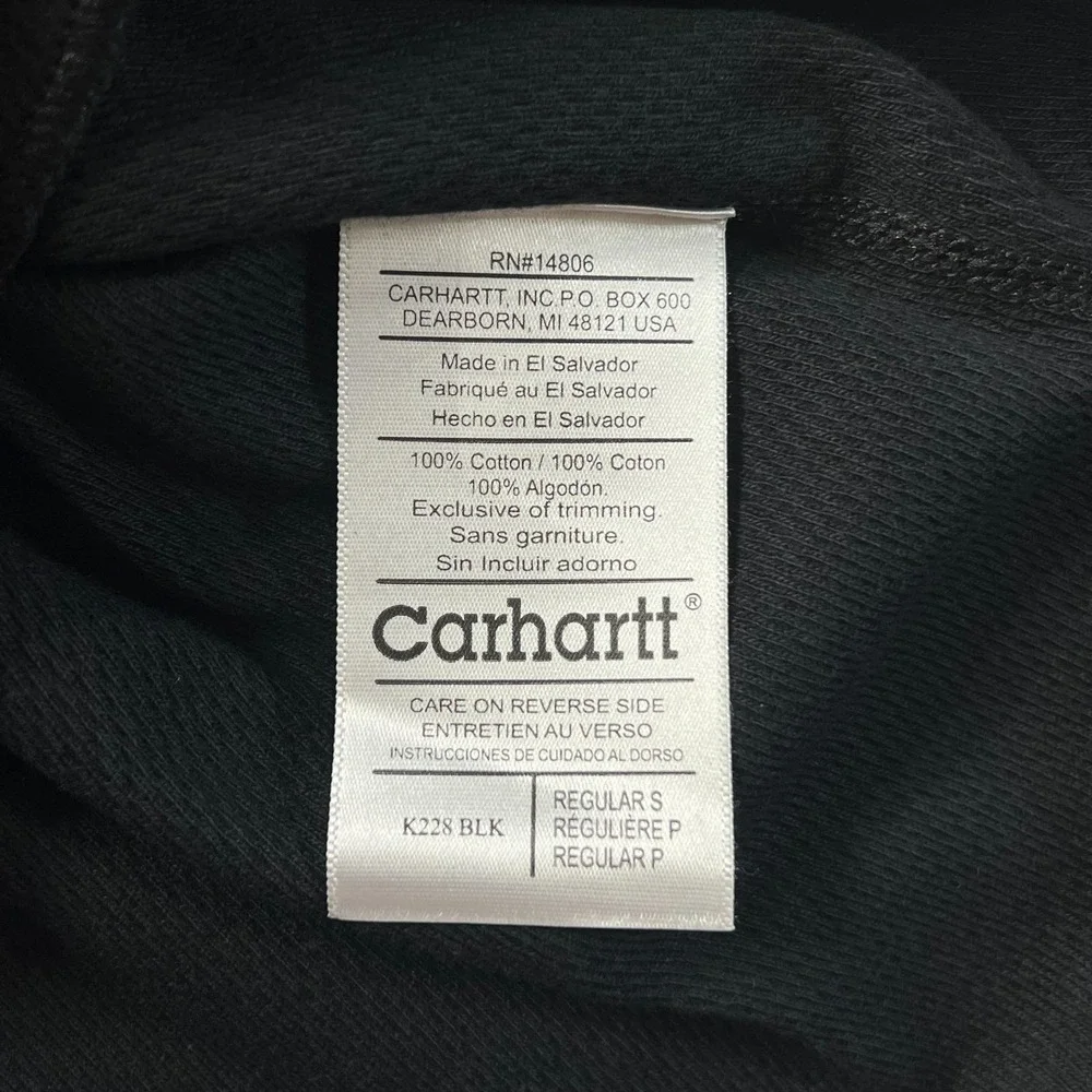 Carhartt Heavyweight Cotton Thermal‎ Crewneck Top Black Men's Size S VTG NWT - Picture 9 of 16